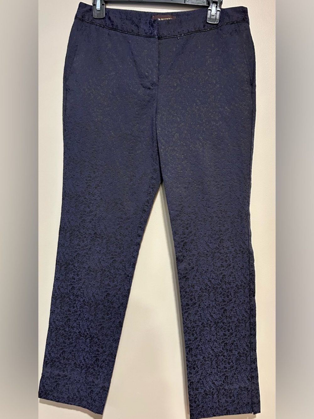 Dana Buchman Navy Textured Straight-Leg Pants